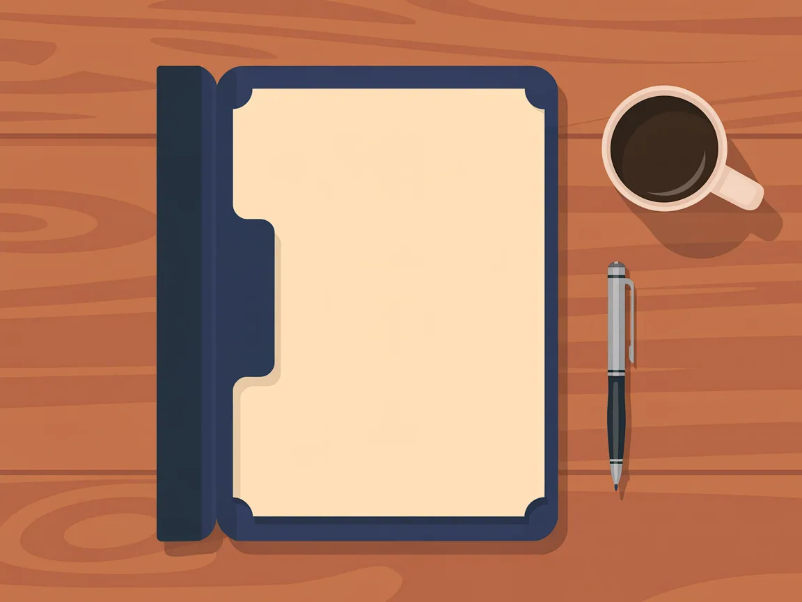 Illustration of a printed service agreement lying open on a kitchen table beside a pen and a coffee mug, with one clause marked in highlighter