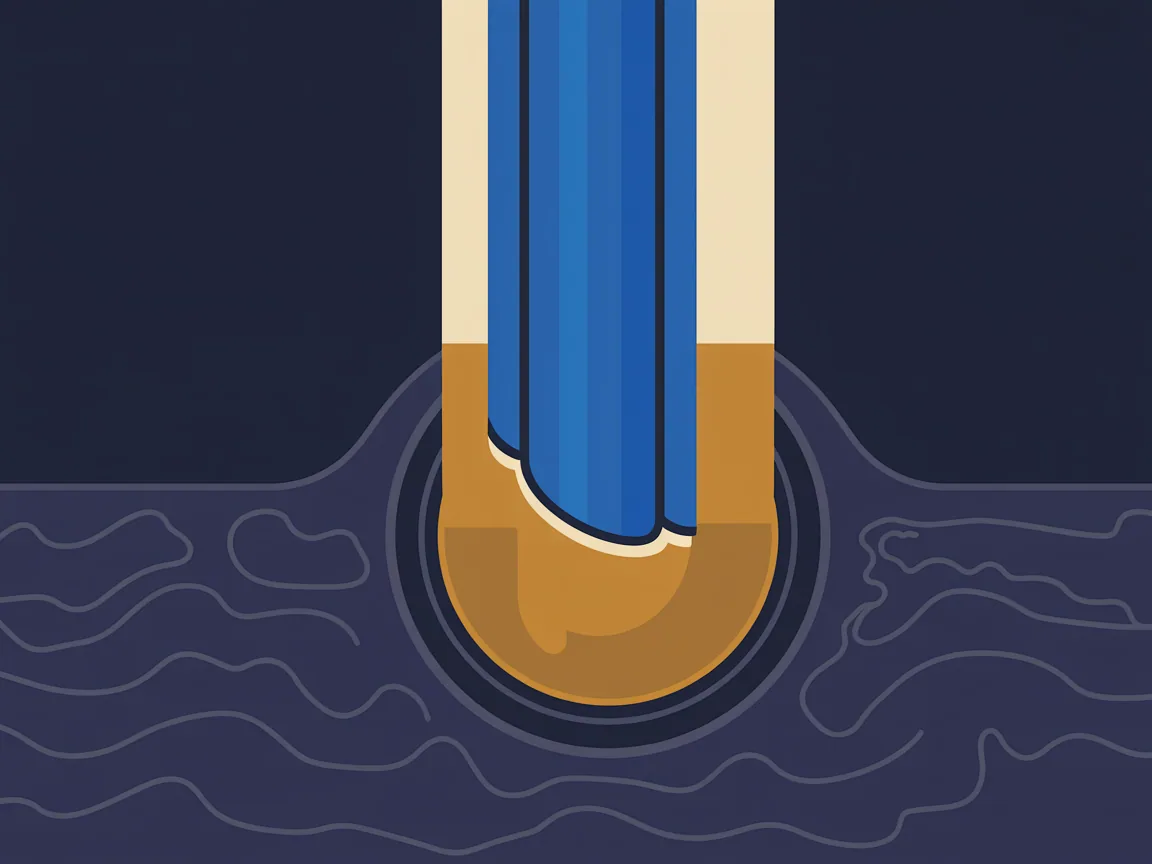 Cutaway of a buried sewer pipe with a resin liner drawn through the inside of the old pipe, forming a smooth new inner wall